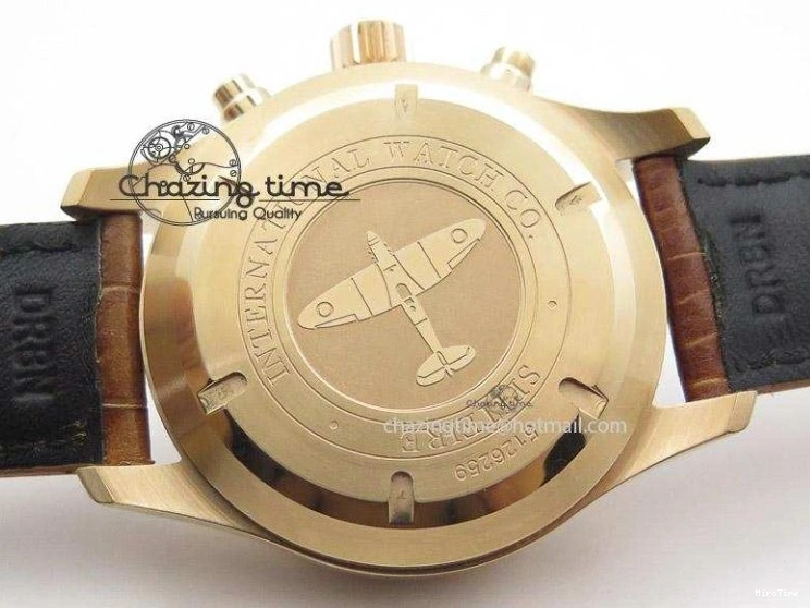 MIROTIME 0321 Youthful Pilot Chrono RG 3878 Gray Dial on Light Brown Leather Strap A 7394